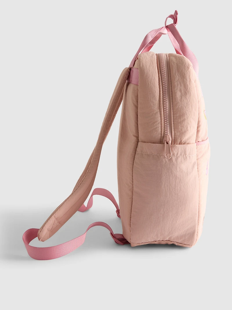 Embroidered Padded Backpack