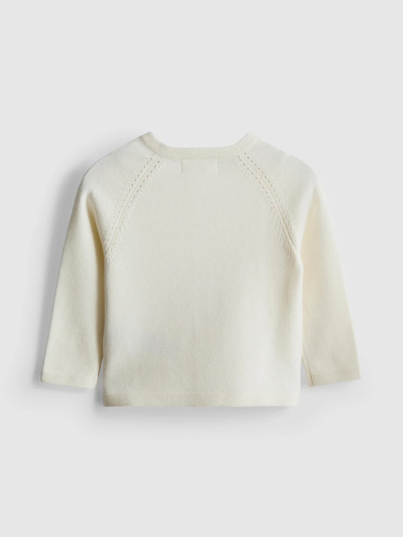 0-18mths | Newborn Pointelle Knit Cardigan