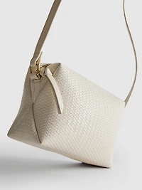 Woven-Effect Crossbody Bag
