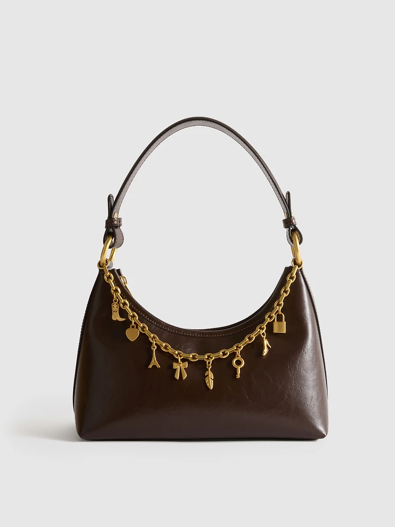 Charm Detail Shoulder Bag