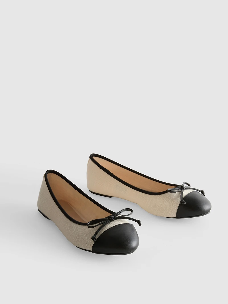 Toe-Cap Ballerina Flats