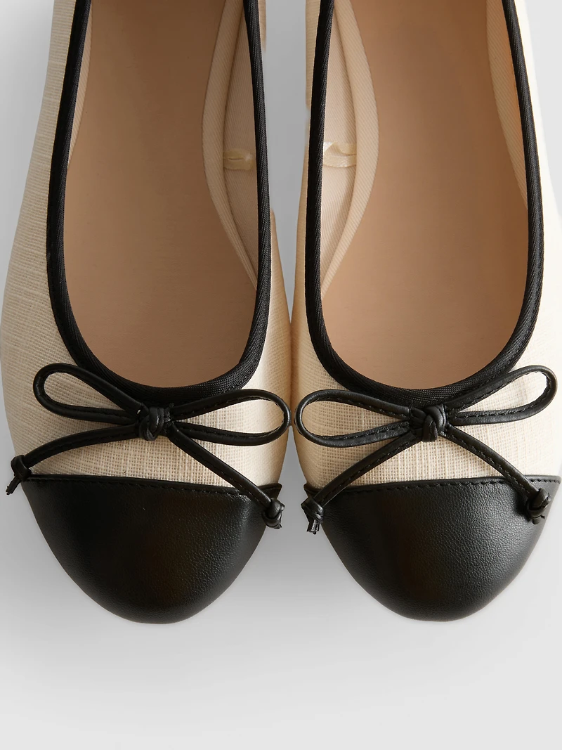 Toe-Cap Ballerina Flats