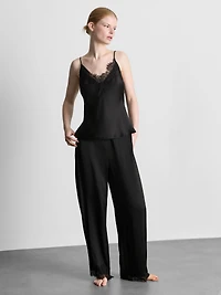 The Edit Satin Lace Cami Pajama Top
