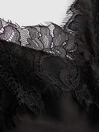 The Edit Satin Lace Cami Pajama Top