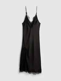 The Edit | Satin Lace Midi Slip Dress