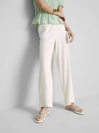 Crinkle Straight-Leg Trousers