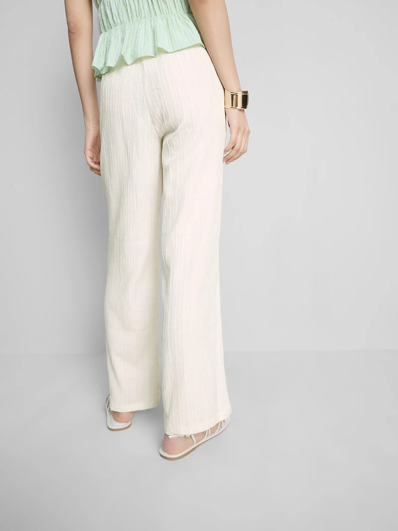 Crinkle Straight-Leg Trousers