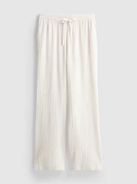 Crinkle Straight-Leg Trousers