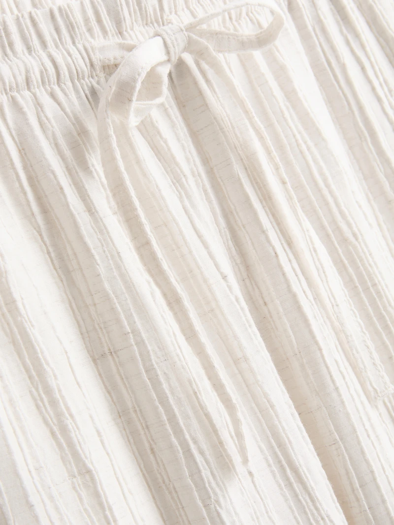 Crinkle Straight-Leg Trousers