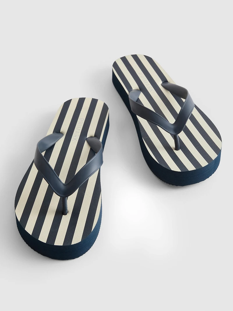 Striped Flatform Flip Flops