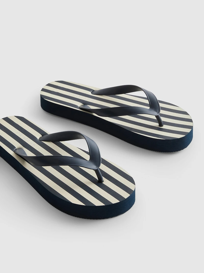Striped Flatform Flip Flops
