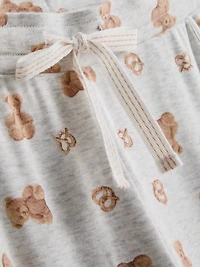 Love To Lounge Printed Bear Flared Leggings