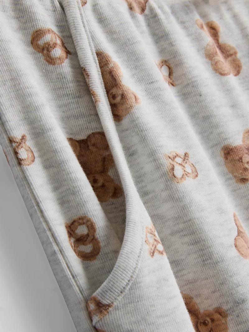 Love To Lounge Printed Bear Flared Leggings