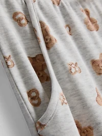 Love To Lounge Printed Bear Flared Leggings