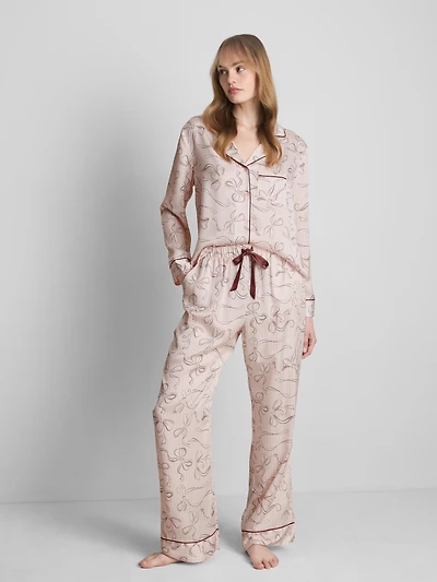 Printed Satin Boyfriend Pajamas
