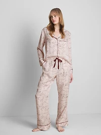 Printed Satin Boyfriend Pajamas