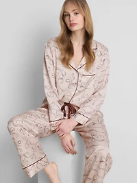 Printed Satin Boyfriend Pajamas