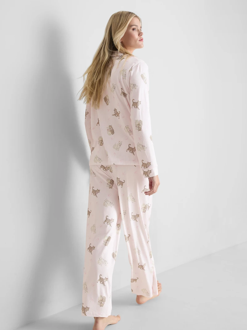 Love To Lounge Printed Boyfriend Pajamas