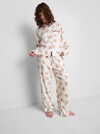 Love To Lounge Bear Print Pajama Shirt
