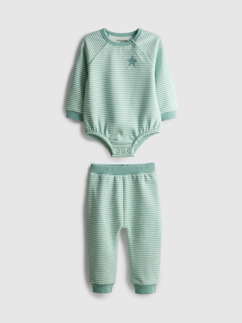 0-18mths | Cotton-Rich Onesie and Joggers Newborn Set