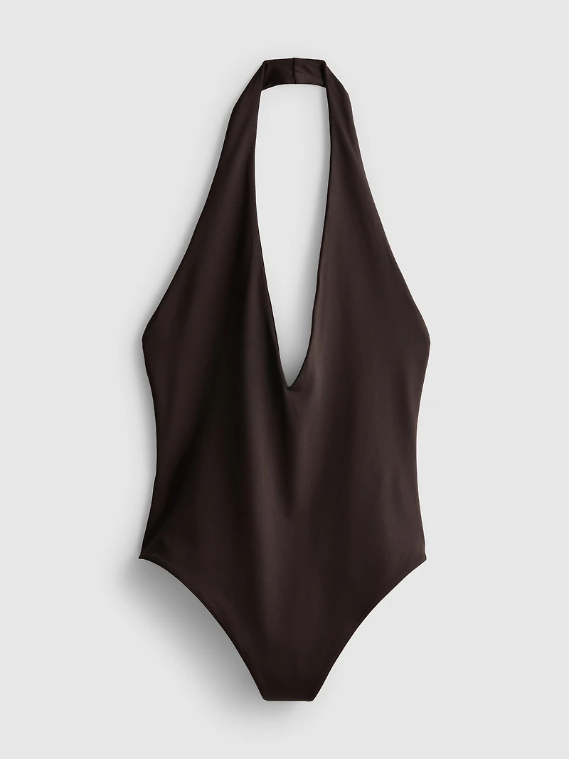 Halter-Neck Plunge Bodysuit