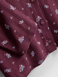 Love To Lounge Floral Button-Up Pajama Top