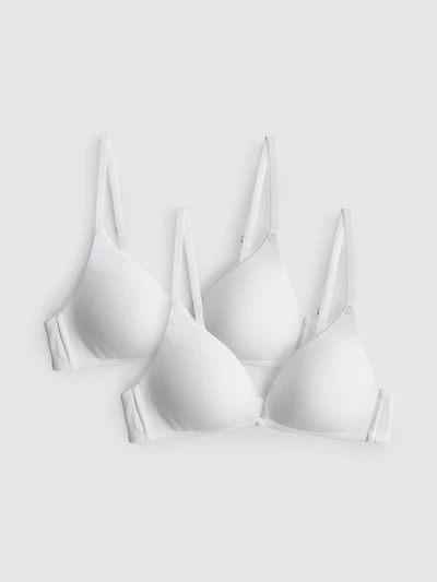 2pk White Wireless Bras