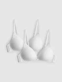 2pk White Wireless Bras