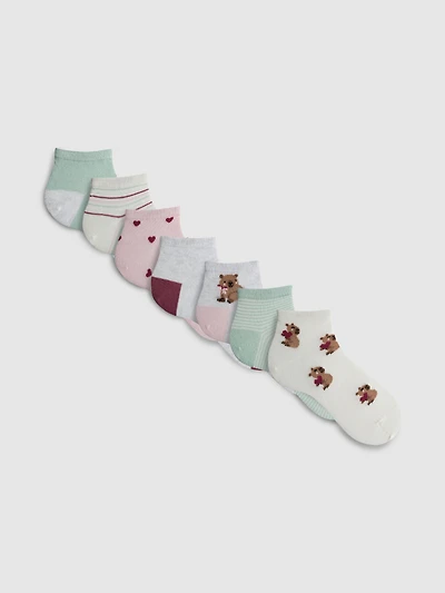 7pk Capybara Print Ankle Socks