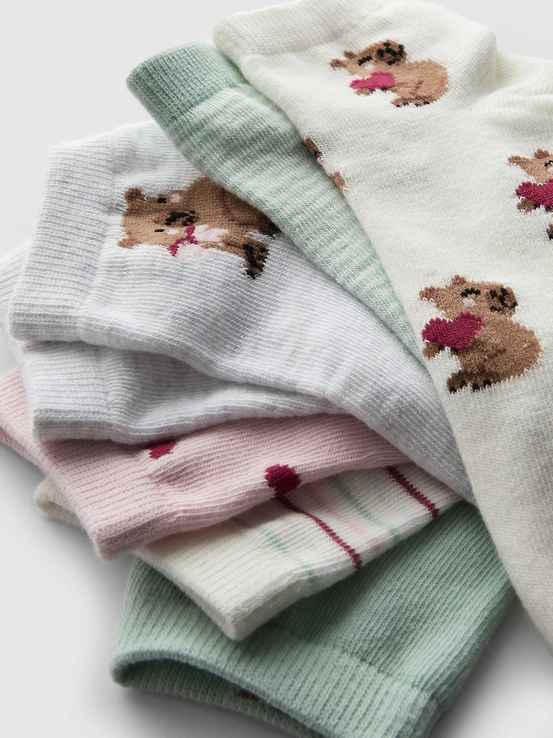 7pk Capybara Print Ankle Socks