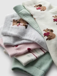 7pk Capybara Print Ankle Socks