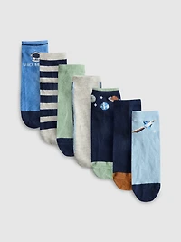 7pk Cotton-Rich Space Crew Socks