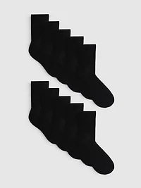 10pk Cotton-Rich Flat-Seam Ankle Socks