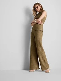 Straight-Leg Crinkle Pants