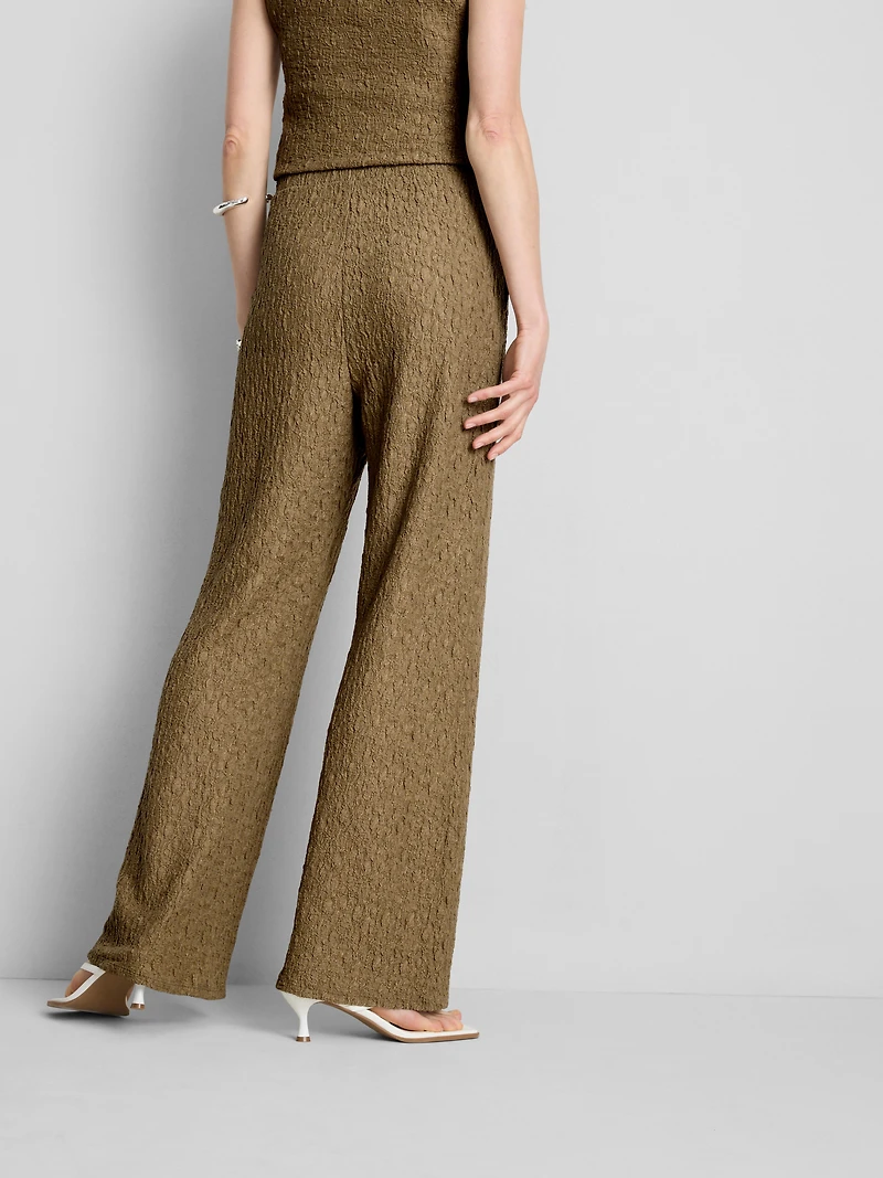 Straight-Leg Crinkle Pants
