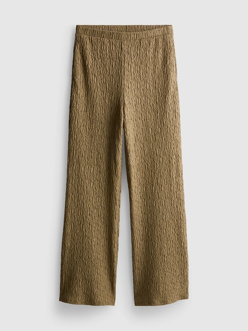 Straight-Leg Crinkle Pants