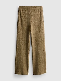 Straight-Leg Crinkle Pants