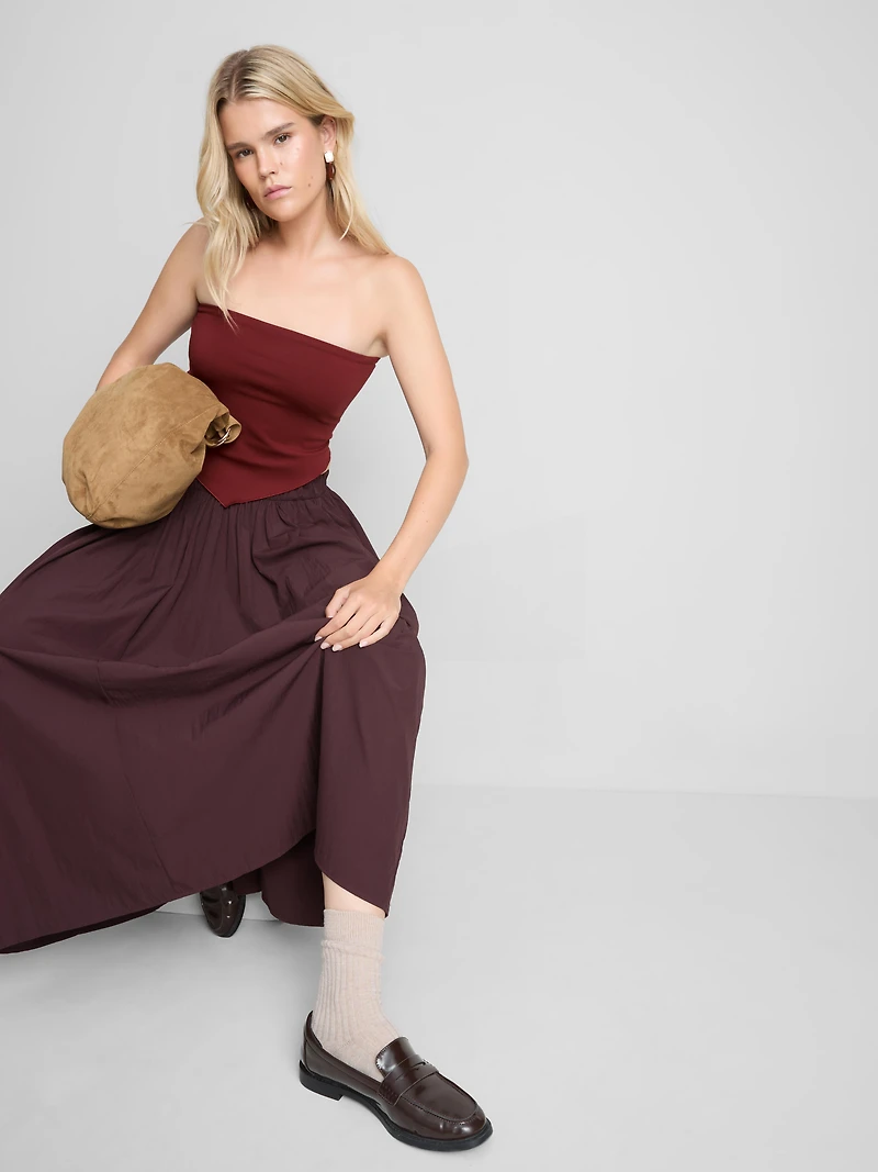 Pointed-Hem Bandeau Top