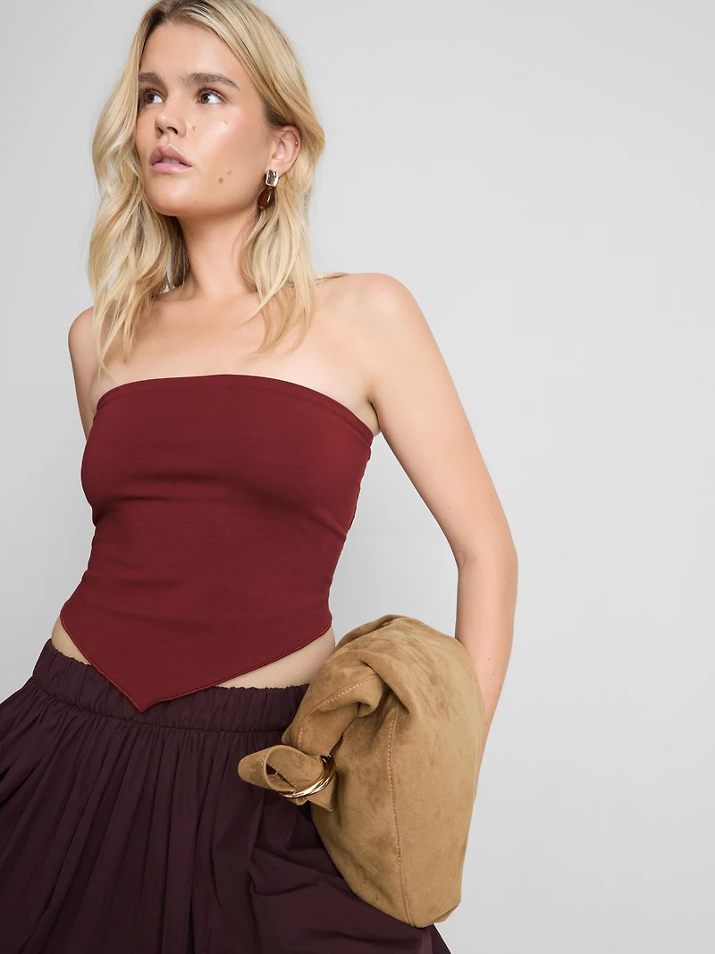 Pointed-Hem Bandeau Top