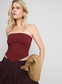Pointed-Hem Bandeau Top