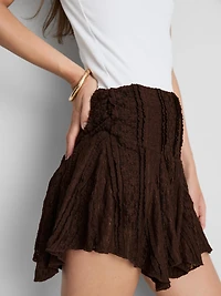Lace Ruffle Mini Skirt