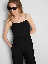 Strappy Belted Wide-Leg Jumpsuit