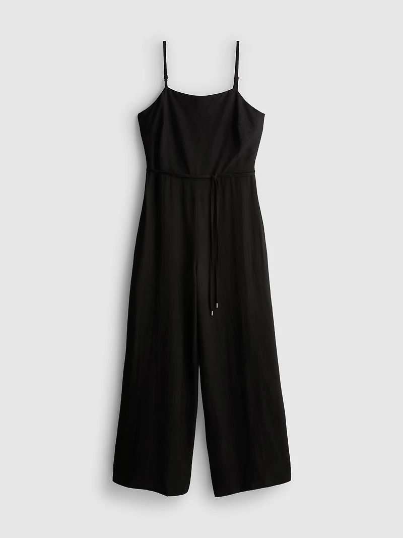 Strappy Belted Wide-Leg Jumpsuit