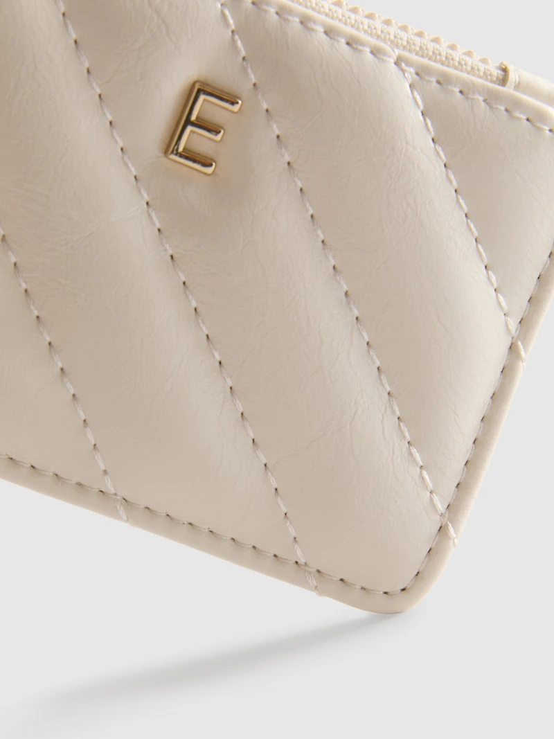 Initial Quilted Card Holder