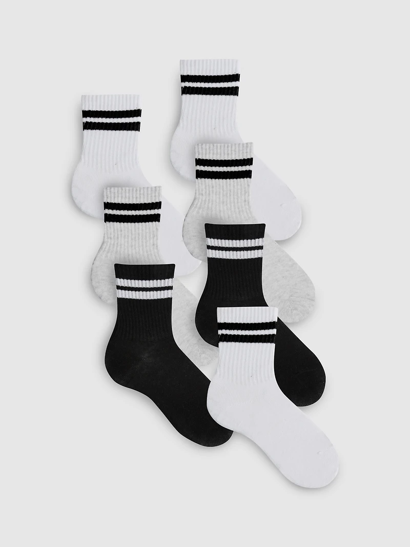 7pk Ribbed Sports Socks