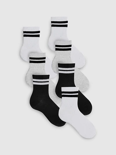 7pk Ribbed Sports Socks
