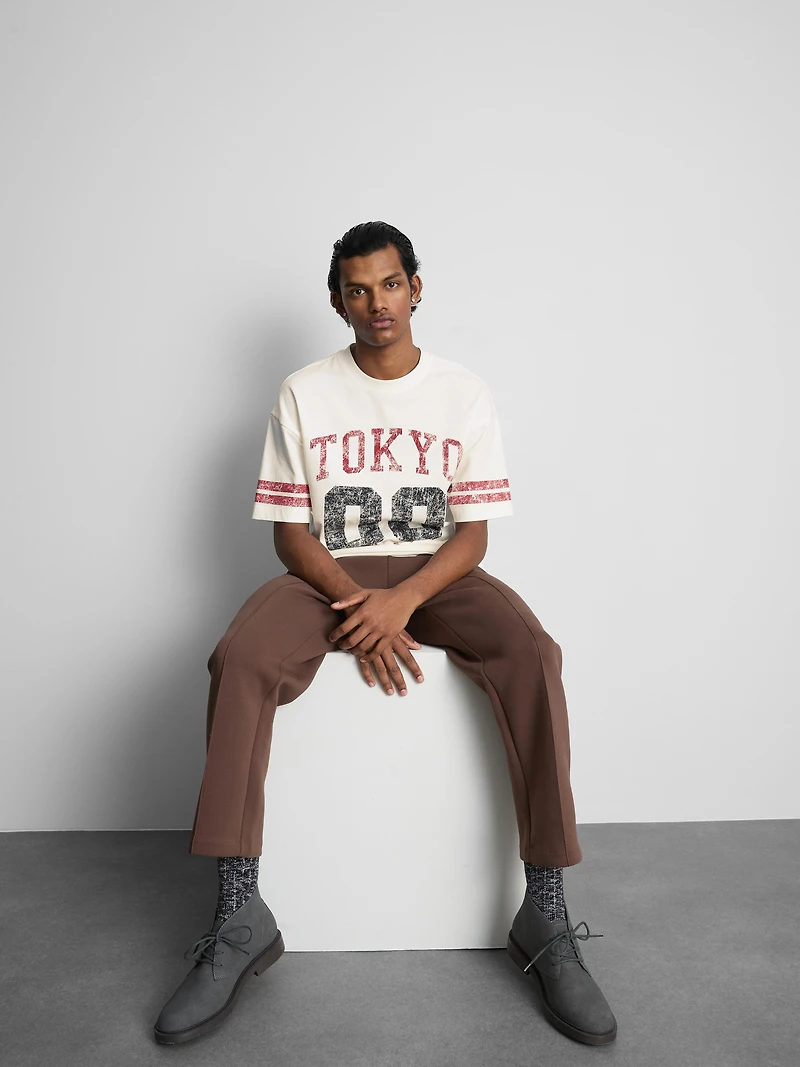 Tokyo Short Sleeve Distressed Graphic T-Shirt