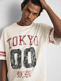 Tokyo Short Sleeve Distressed Graphic T-Shirt