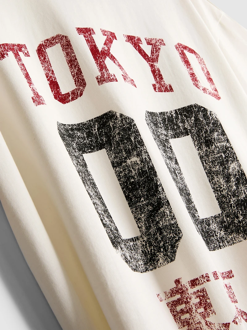 Tokyo Short Sleeve Distressed Graphic T-Shirt
