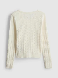 7-15yrs | Cable-Knit V-Neck Sweater